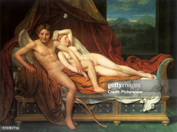 Cupid and Psyche, David, Jacques-Louis, 1817 .