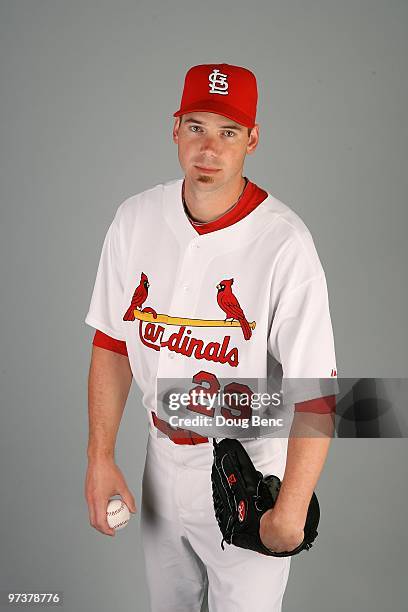 Pitcher Chris Carpenter of the St. Louis Cardinals during photo day at Roger Dean Stadium on March 1, 2010 in Jupiter, Florida.