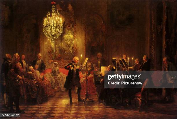 Flute Concert, Menzel, Adolf, 1856 .