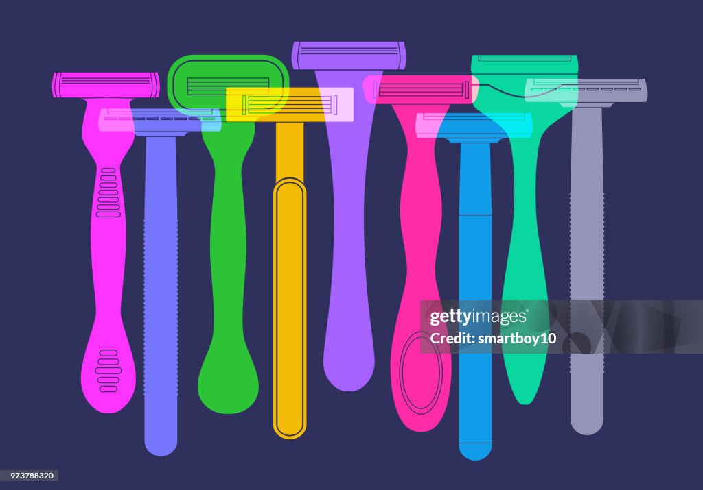 Plastic Razor Cartoon Disposable Plastic Razors High-Res Vector Graphic - Getty Images