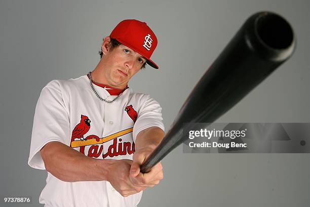 Outfielder Colby Rasmus of the St. Louis Cardinals during photo day at Roger Dean Stadium on March 1, 2010 in Jupiter, Florida.