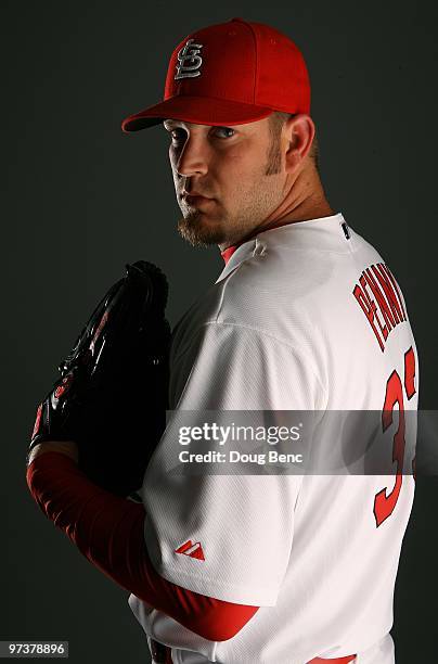 Pitcher Brad Penny of the St. Louis Cardinals during photo day at Roger Dean Stadium on March 1, 2010 in Jupiter, Florida.