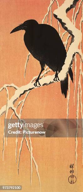 Crow on a Branch Against Setting Sun, Koson, Ohara, 1915 .