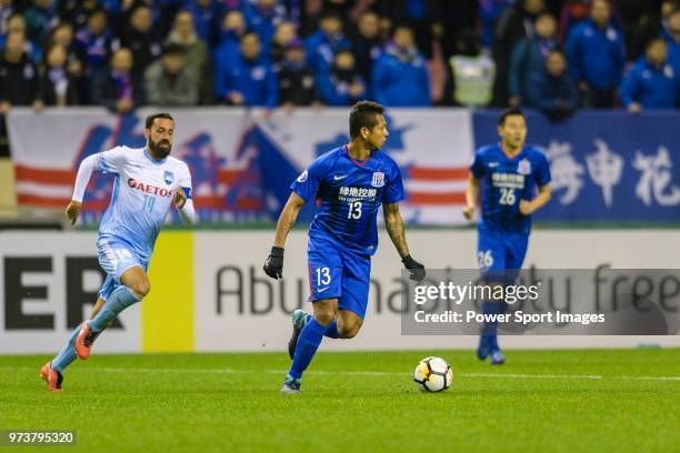 Shanghai Shenhua Midfielder Fredy Guarín in action during the AFC Champions League 2018 round 2 of Group H match between Shanghai Shenhua and Sydney...