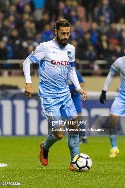 Sydney FC Forward Alex Brosque in action during the AFC Champions League 2018 round 2 of Group H match between Shanghai Shenhua and Sydney F.C at...