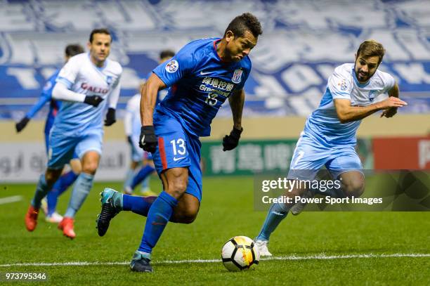 Shanghai Shenhua Midfielder Fredy Guarín in action during the AFC Champions League 2018 round 2 of Group H match between Shanghai Shenhua and Sydney...