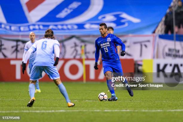 Shanghai Shenhua Midfielder Fredy Guarín in action during the AFC Champions League 2018 round 2 of Group H match between Shanghai Shenhua and Sydney...