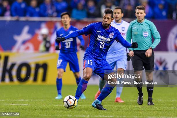 Shanghai Shenhua Midfielder Fredy Guarín in action during the AFC Champions League 2018 round 2 of Group H match between Shanghai Shenhua and Sydney...