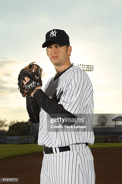 Burnett of the New York Yankees poses for a photo during Spring Training Media Photo Day at George M. Steinbrenner Field on February 25, 2010 in...