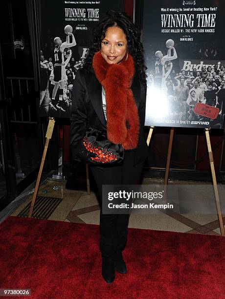 Actress Lynn Whitfield attends the premiere of "Winning Time: Reggie Miller vs. The New York Knicks" at the Ziegfeld Theatre on March 2, 2010 in New...