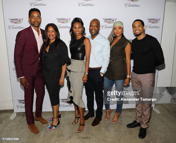Actor Jay Ellis, GM TV One, Michelle Rice, Nicole Friday, ABFF Founder & CEO, Jeff Friday, actors LaToya Luckett, and Tristan 'Mack' Wilds attend...