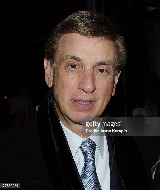 Sportscaster Marv Albert attends the premiere of "Winning Time: Reggie Miller vs. The New York Knicks" at the Ziegfeld Theatre on March 2, 2010 in...