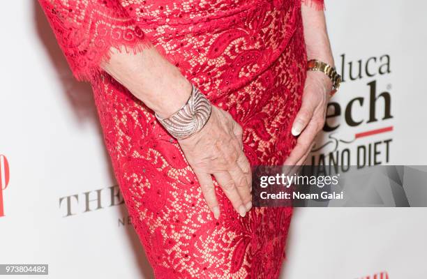 Ivana Trump, bracelet detail, attends a press conference announcing her new campaign to fight obesity at The Plaza Hotel on June 13, 2018 in New York...