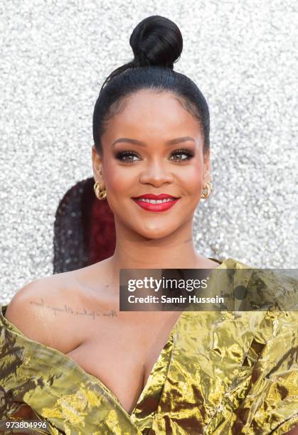 Rihanna attends the 'Ocean's 8' UK Premiere held at Cineworld Leicester Square on June 13, 2018 in London, England.