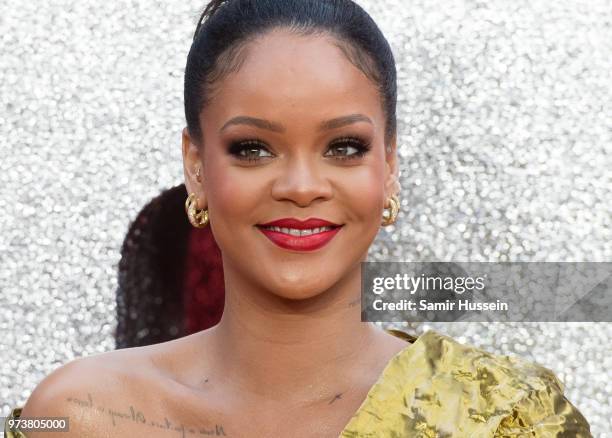 Rihanna attends the 'Ocean's 8' UK Premiere held at Cineworld Leicester Square on June 13, 2018 in London, England.