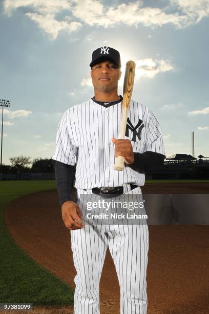 Robinson Cano of the New York Yankees poses for a photo during Spring Training Media Photo Day at George M. Steinbrenner Field on February 25, 2010...