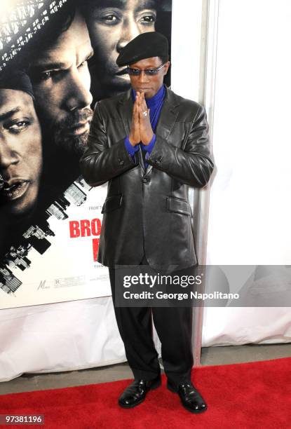 Actor Wesley Snipes attends the premiere of "Brooklyn's Finest" at AMC Loews Lincoln Square 13 theater on March 2, 2010 in New York City.