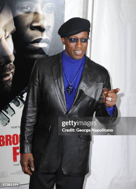 Actor Wesley Snipes attends the premiere of "Brooklyn's Finest" at AMC Loews Lincoln Square 13 theater on March 2, 2010 in New York City.