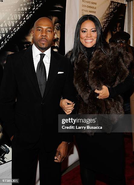 Director Antoine Fuqua and Lela Rochon attend the premiere of Overture Films" "Brooklyn's Finest at AMC Lincoln Square Theater on March 2, 2010 in...