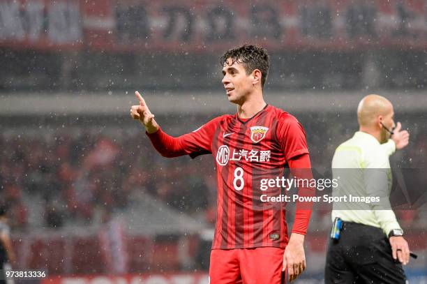 Shanghai FC Forward Oscar Emboaba Junior celebrating his score during the AFC Champions League Group F match between Shanghai SIPG and Melbourne...