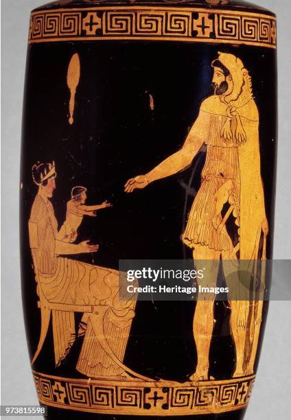 Attic red-figure lekythos with image of Heracles, Dianeira and Hyllos, 5th century BC. Dimension: height: 42.2 cm diameter: 13.9 cmArtist Villa...