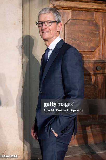 Apple CEO Tim Cook attends Roberto Cavalli show during the 94th Pitti Immagine Uomo on June 13, 2018 in Florence, Italy.