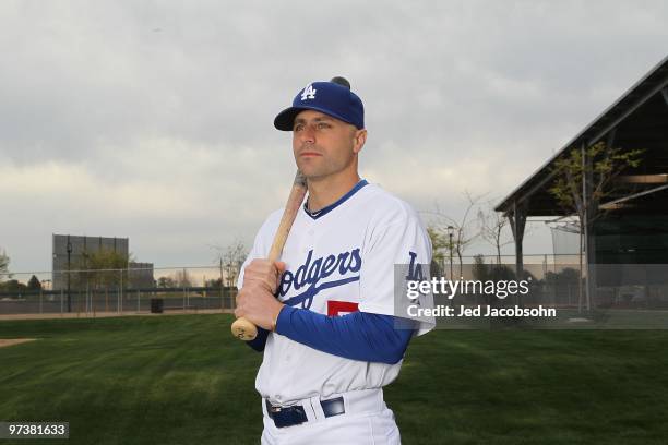 Reed Johnson of the Los Angeles Dodgers poses during media photo day on February 27, 2010 at the Ballpark at Camelback Ranch, in Glendale, Arizona.