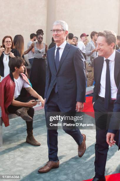 Apple CEO Tim Cook attends Roberto Cavalli show during the 94th Pitti Immagine Uomo on June 13, 2018 in Florence, Italy.