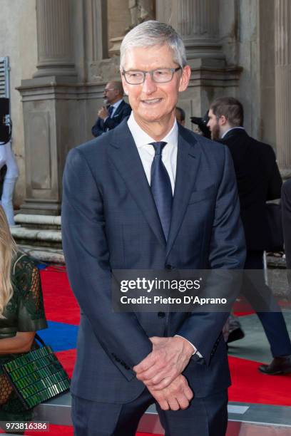 Apple CEO Tim Cook attends Roberto Cavalli show during the 94th Pitti Immagine Uomo on June 13, 2018 in Florence, Italy.