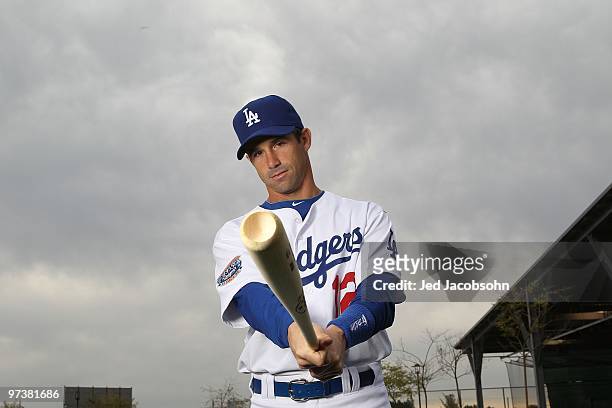 Brad Ausmus of the Los Angeles Dodgers poses during media photo day on February 27, 2010 at the Ballpark at Camelback Ranch, in Glendale, Arizona.