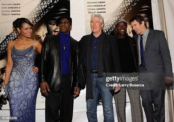 Shannon Kane, Wesley Snipes, Richard Gere, Don Cheadle and Ethan Hawke attends the premiere of Overture Films" "Brooklyn's Finest at AMC Lincoln...