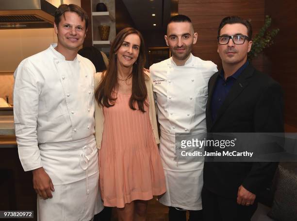 Dana Miller and John Amato attend An Evening At One West End With chefs Mario Carbone And Rich Torrisi on June 13, 2018 in New York City.
