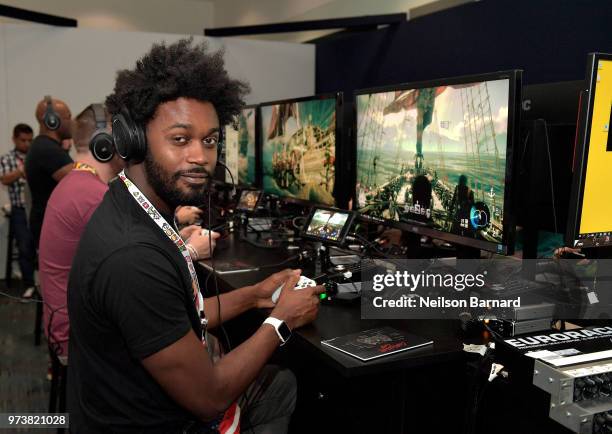 Echo Kellum plays Skull & Bones during E3 2018 at Los Angeles Convention Center on June 13, 2018 in Los Angeles, California.