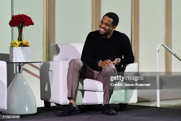 Tristan 'Mack' Wilds speaks on stage at the Cadillac Welcome Luncheon At ABFF: Black Hollywood Now at The Temple House on June 13, 2018 in Miami...