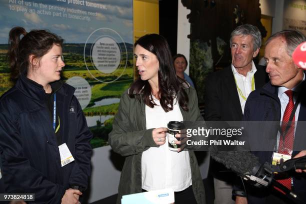 New Zealand Prime Minister Jacinda Ardern during a walkabout at the Mystery Creek Fieldays on June 14, 2018 in Hamilton, New Zealand. The public...