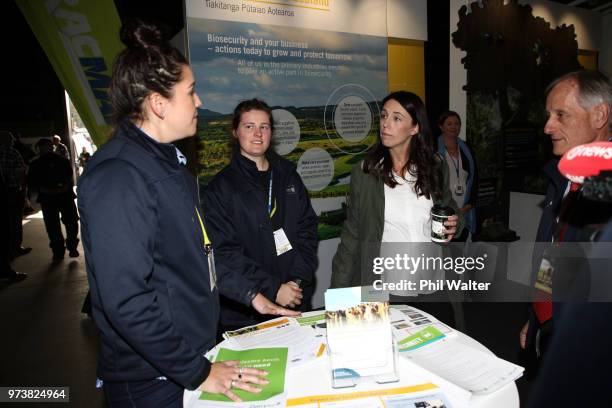 New Zealand Prime Minister Jacinda Ardern during a walkabout at the Mystery Creek Fieldays on June 14, 2018 in Hamilton, New Zealand. The public...