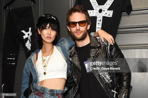 Betty Bachz and Marc Jacques Burton attend the MJB x YOTA fashion capsule party supported by Ciroc who have designed MJB x YOTA Limited Edition...