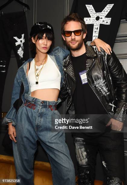 Betty Bachz and Marc Jacques Burton attend the MJB x YOTA fashion capsule party supported by Ciroc who have designed MJB x YOTA Limited Edition...