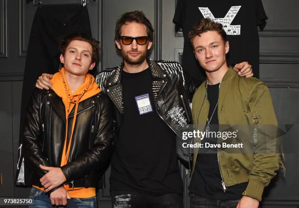 Tom Holland, Marc Jacques Burton and Harrison Osterfield attend the MJB x YOTA fashion capsule party supported by Ciroc who have designed MJB x YOTA...