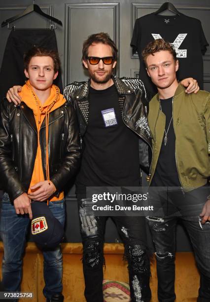 Tom Holland, Marc Jacques Burton and Harrison Osterfield attend the MJB x YOTA fashion capsule party supported by Ciroc who have designed MJB x YOTA...