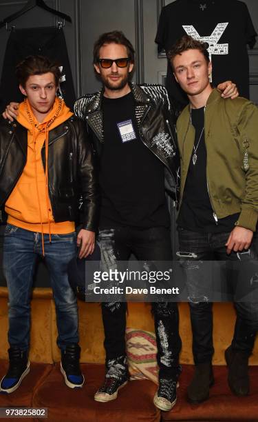 Tom Holland, Marc Jacques Burton and Harrison Osterfield attend the MJB x YOTA fashion capsule party supported by Ciroc who have designed MJB x YOTA...