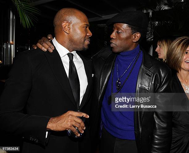 Director Antoine Fuqua and actor Wesley Snipes attend the Overture Films "Brooklyn's Finest" Premiere after party at Empire Hotel Rooftop on March 2,...