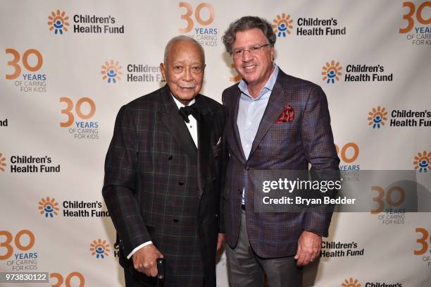 Former Mayor of New York City David Dinkins and Chairman & CEO, ?Ovation Travel Group and CMF Board member Paul Metselaar attend the Children's...