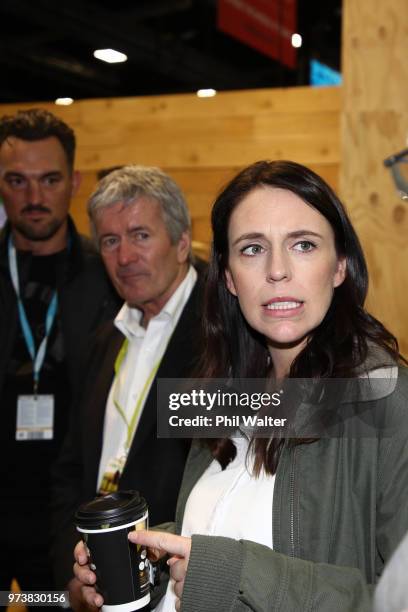 New Zealand Prime Minister Jacinda Ardern during a walkabout at the Mystery Creek Fieldays on June 14, 2018 in Hamilton, New Zealand. The public...