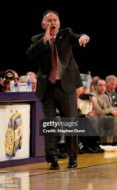 Head coach Jim O'Brien of the Indiana Pacers shouts instructions in the game against the Los Angeles Lakers on March 2, 2010 at Staples Center in Los...