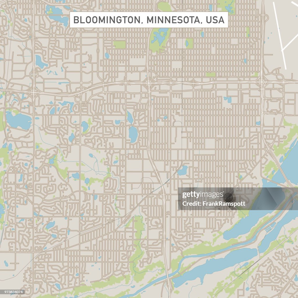 Mapa de calle de la ciudad de Bloomington Minnesota Estados Unidos