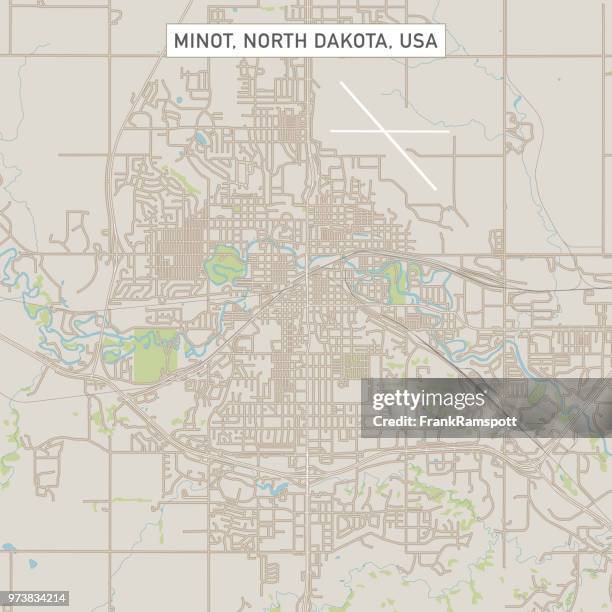 minot north dakota us city street map - minot north dakota stock illustrations