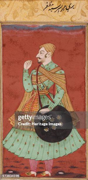 Bari Mir, son of Sayyid Muzaffar, circa 1675. Verso: Double-sided picture: a nobleman, Bari Mir s.o. Sayyid Muzaffar; a lady. Dimension: height x...