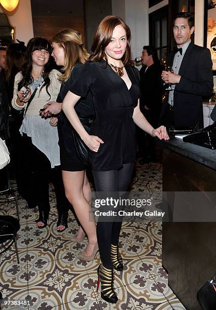 Actress Rose McGowan attends DJ Night hosted by Vanity Fair and Hudson Jeans held at Palihouse Holloway on March 2, 2010 in Los Angeles, California.