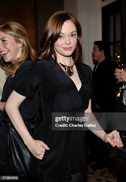 Actress Rose McGowan attends DJ Night hosted by Vanity Fair and Hudson Jeans held at Palihouse Holloway on March 2, 2010 in Los Angeles, California.